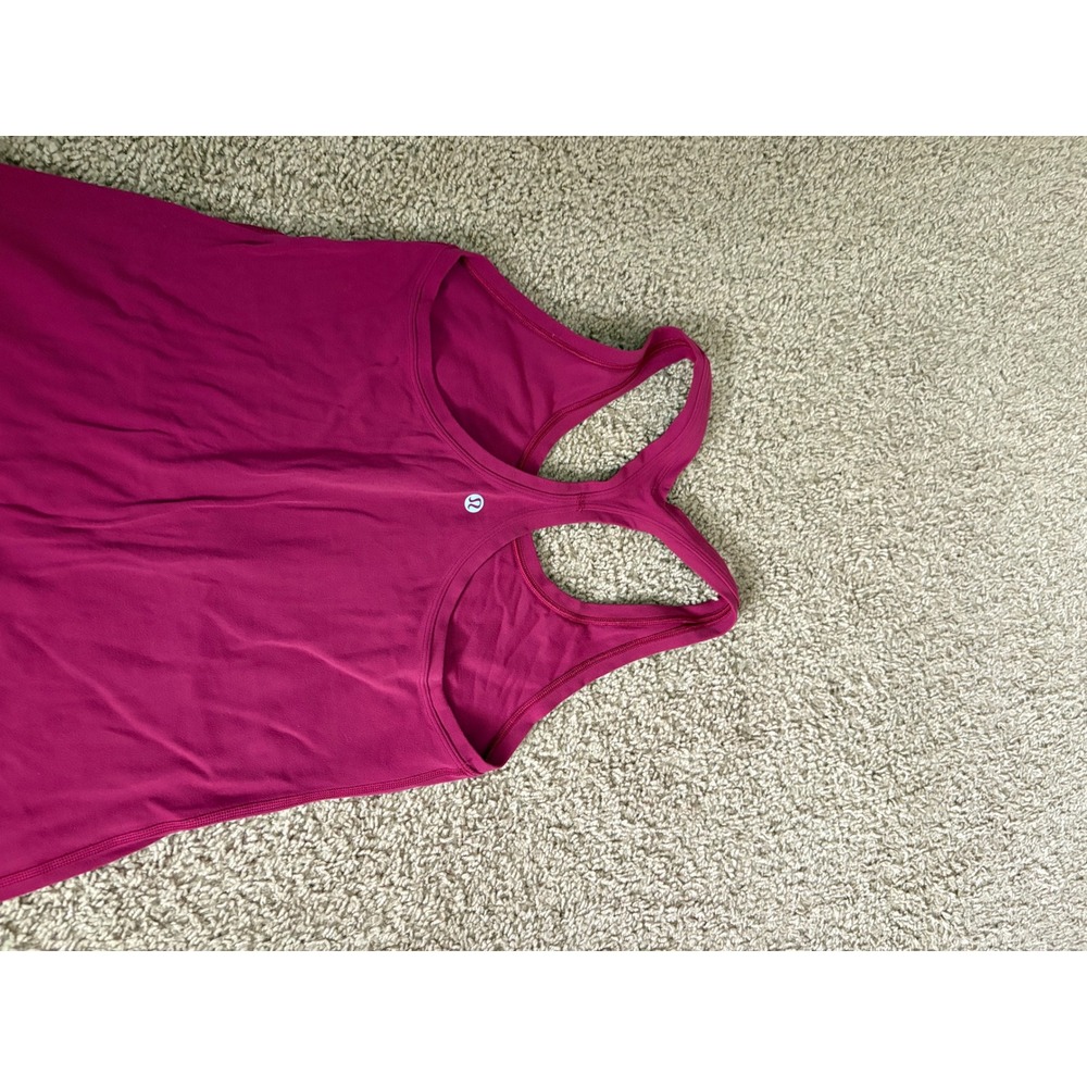 Lululemon Cool Racerback Tank Top Berry Pink Yoga Athletic Gym Shirt Women - Picture 3 of 4